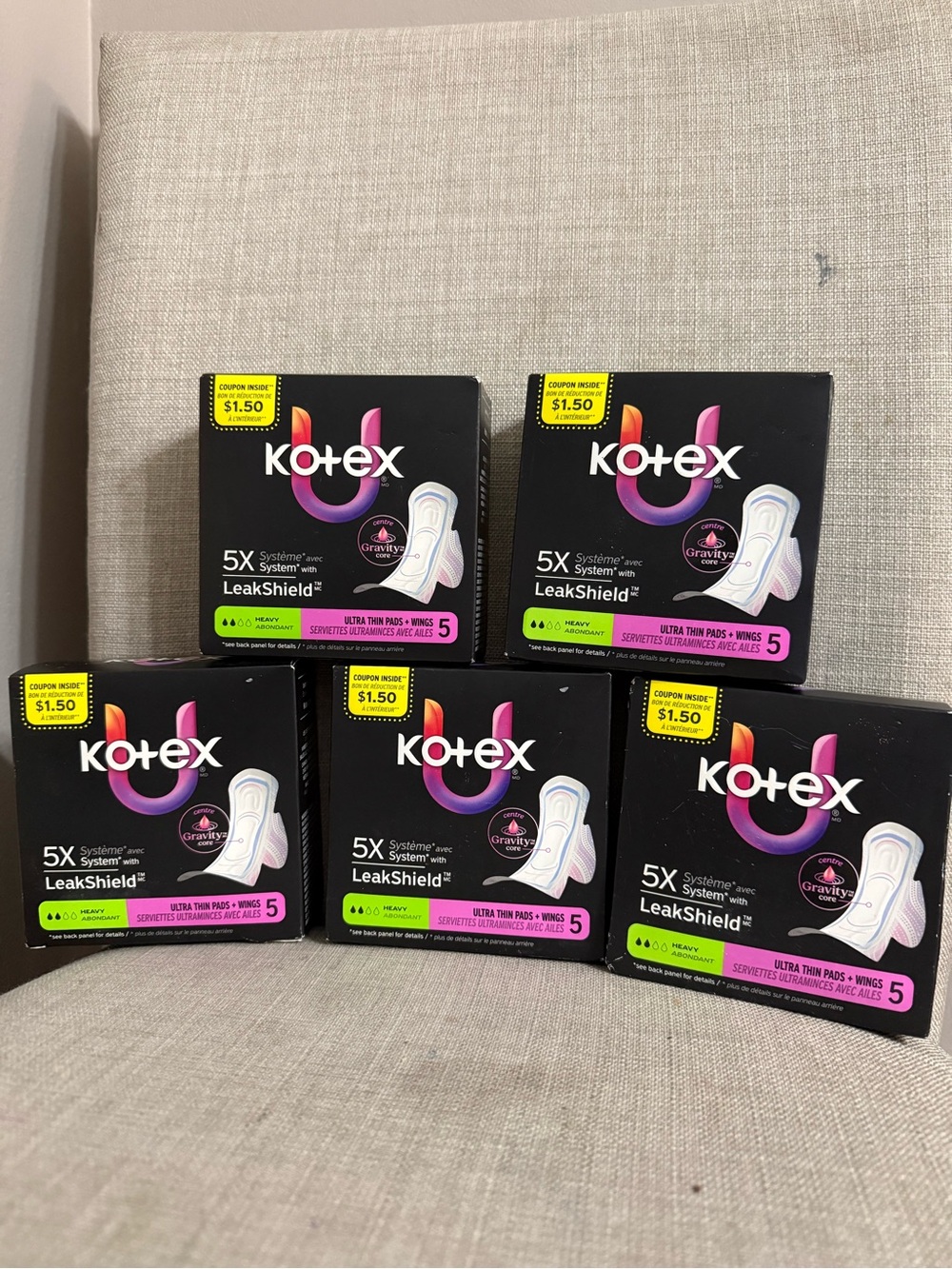 Ultra Thin Pads with Wings - Black/Purple Packaging, 5 ct
